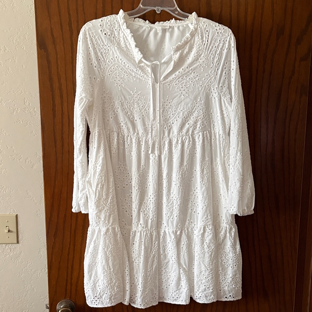 White eyelet dress
